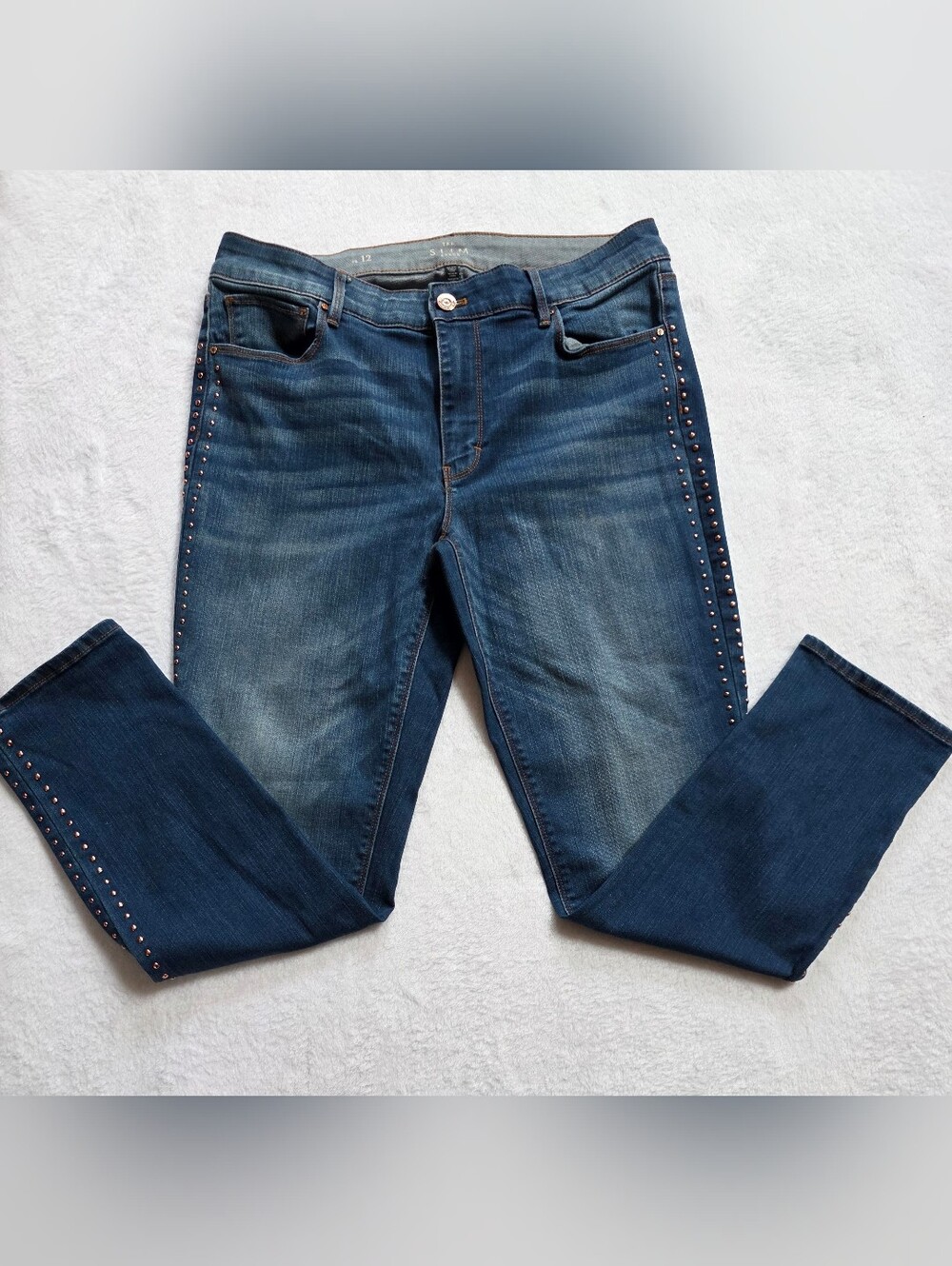 WHBM White House Black Market Studded Slim Ankle Jeans Size 12